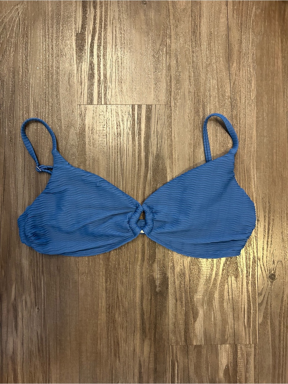 Abercrombie & Fitch Textured Blue Bikini Top